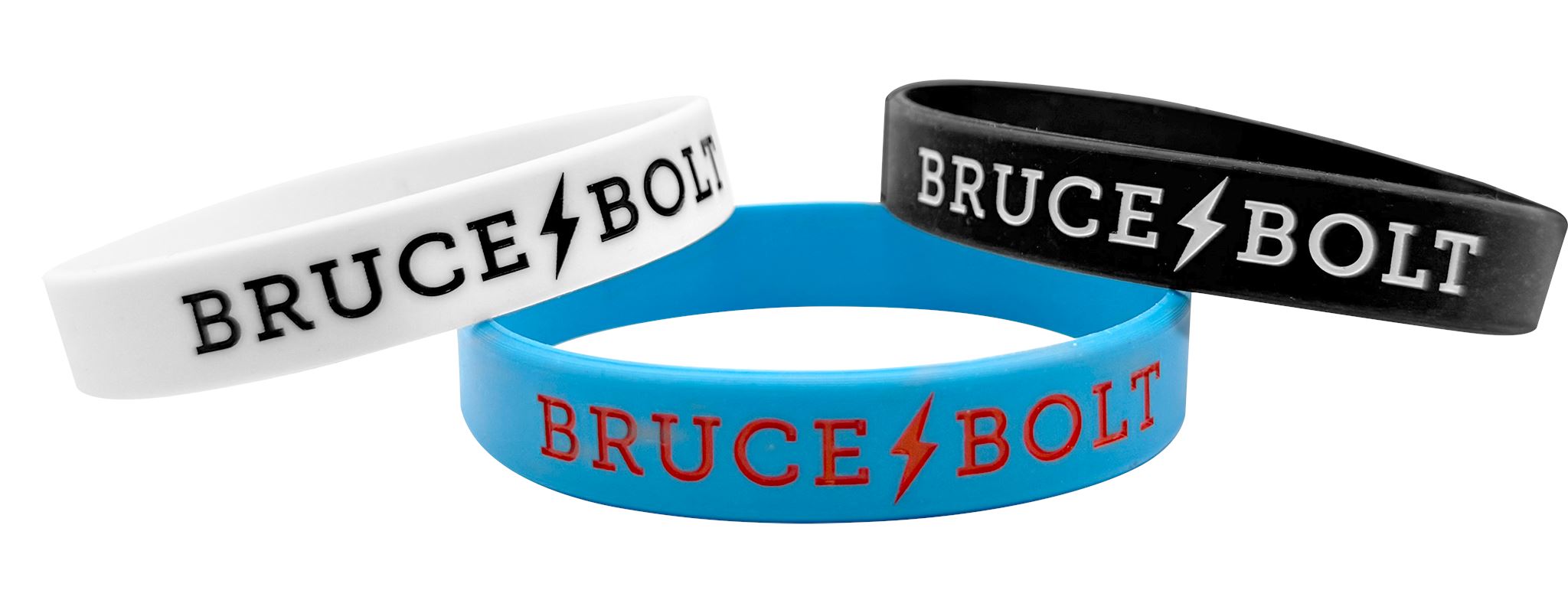 "BRUCE BOLT" Silicone Stretch Bracelet - Baby Blue- quickbuy
