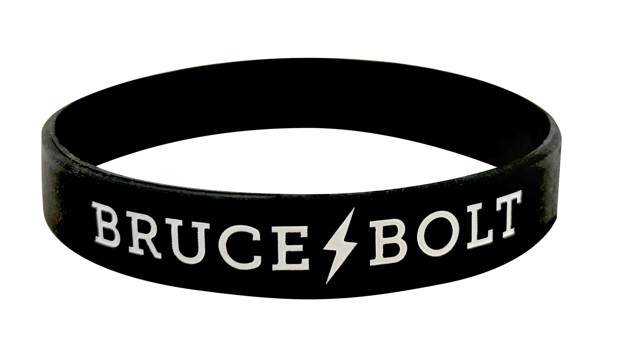 "BRUCE BOLT" Silicone Stretch Bracelet - Black- quickbuy