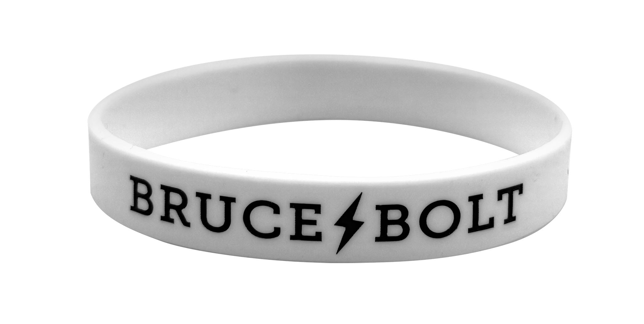 "BRUCE BOLT" Silicone Stretch Bracelet - White- quickbuy