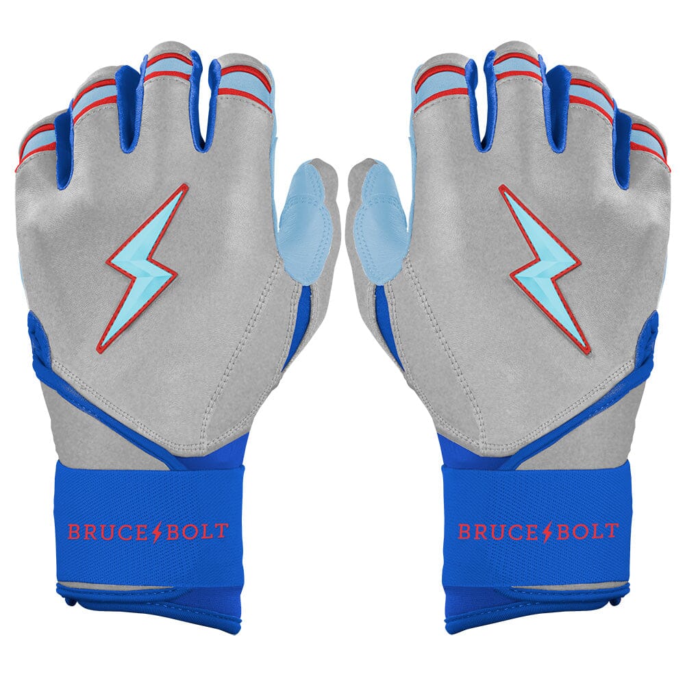 James Outman Signature Series Long Cuff Batting Gloves - Metallic Silver- quickbuy