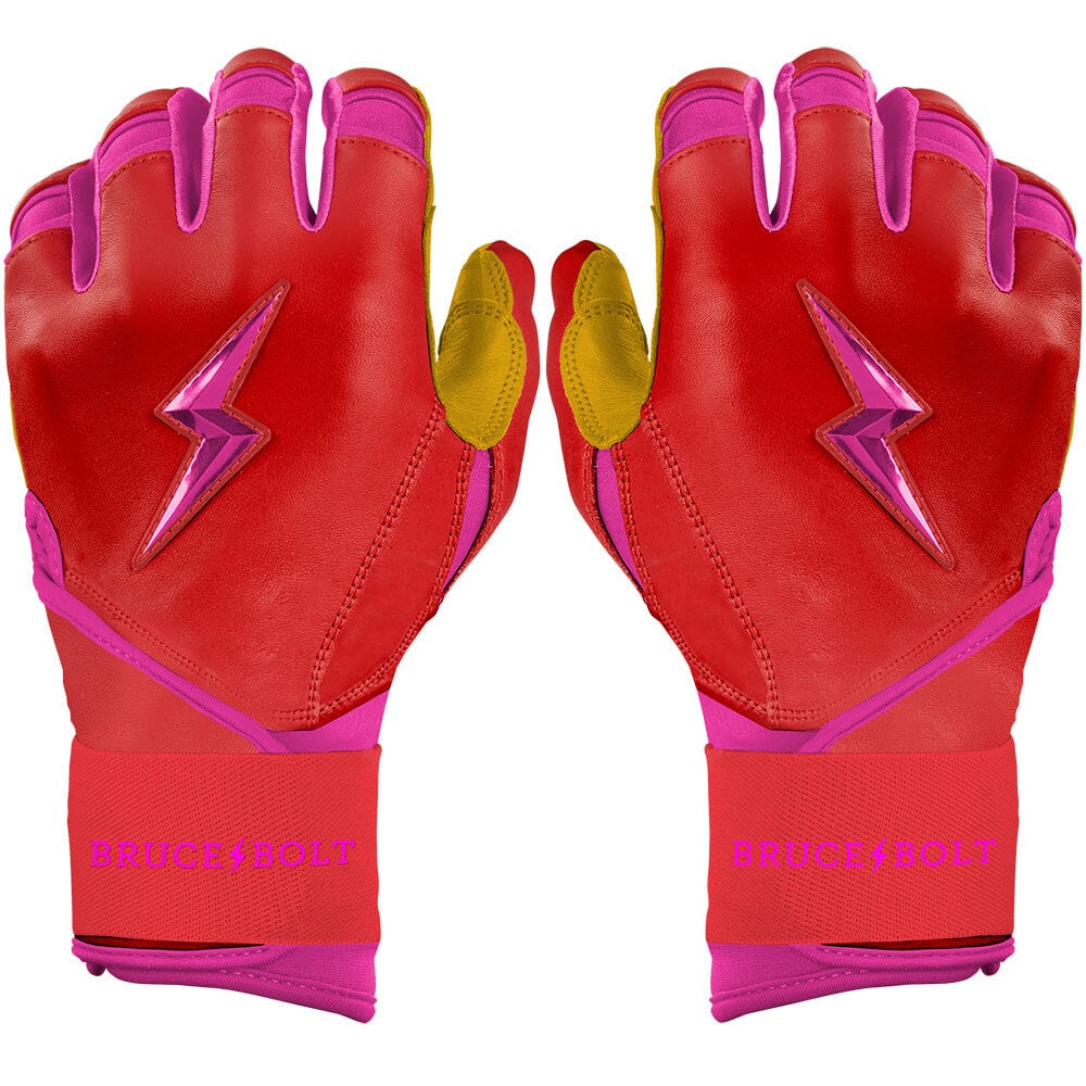 Harrison Bader Signature Series Long Cuff Batting Gloves - Pink- quickbuy