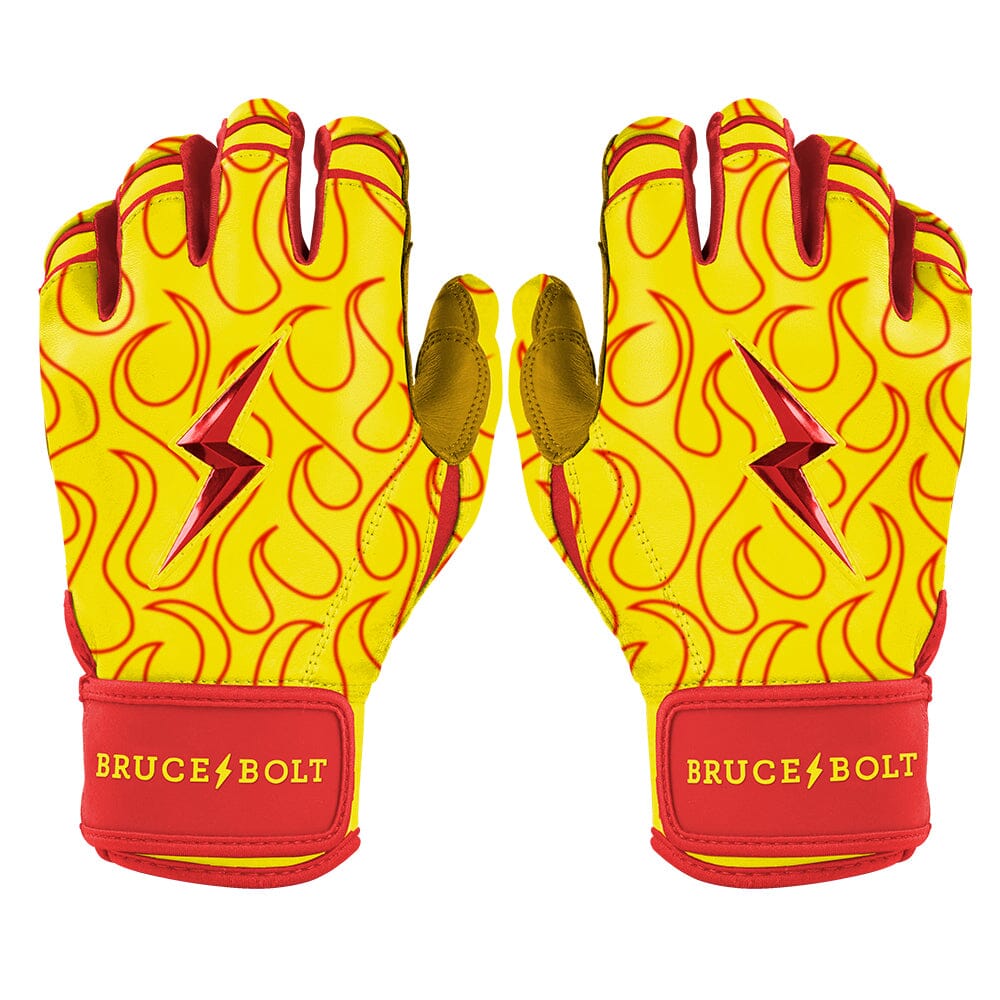 Harrison Bader Signature Series Short Cuff Batting Gloves - Flames- quickbuy