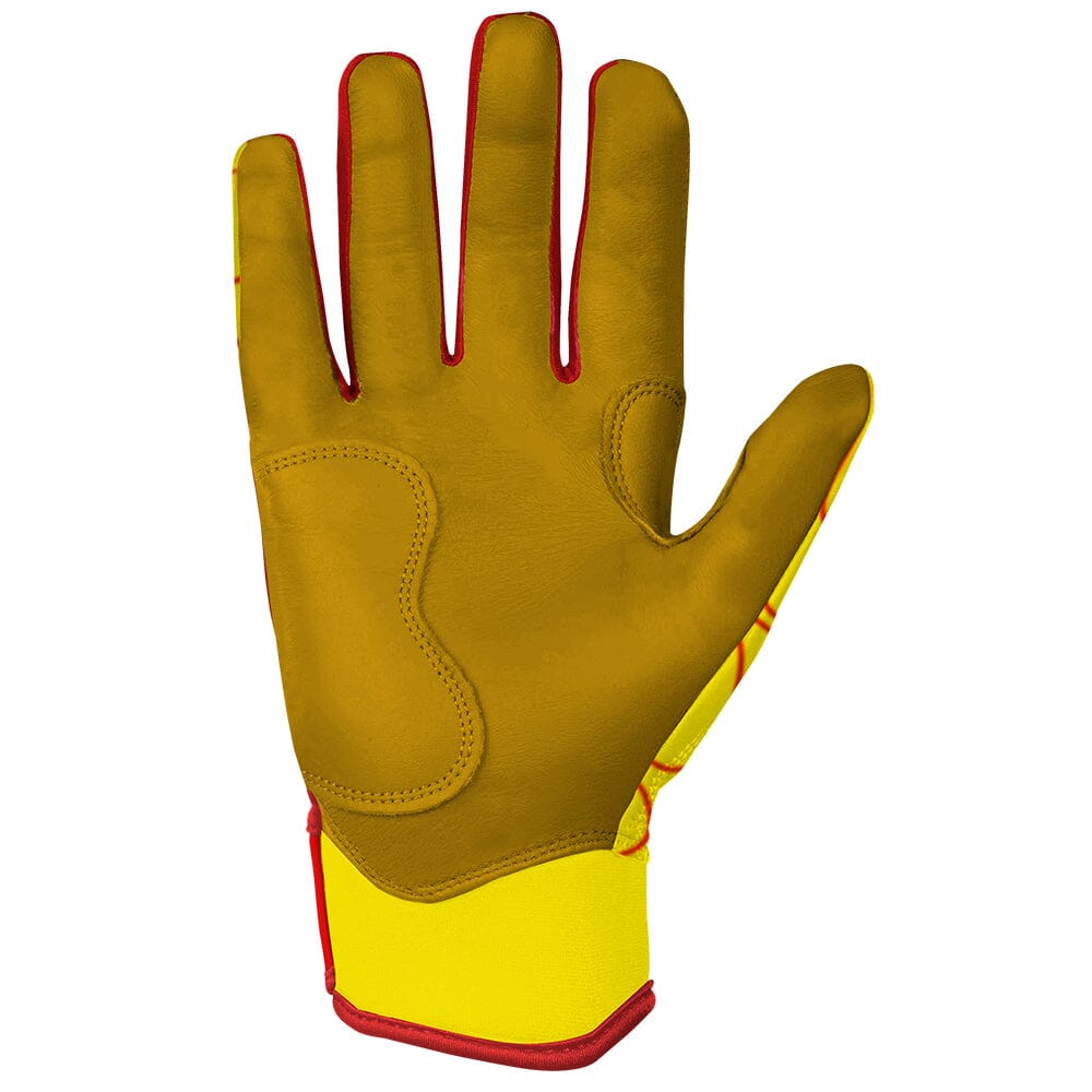 Harrison Bader Signature Series Short Cuff Batting Gloves - Flames- quickbuy