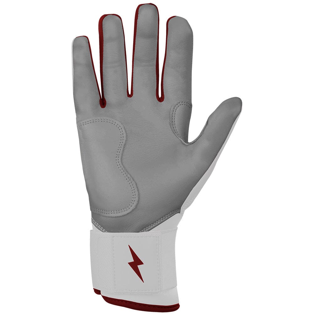 Chrome Series Long Cuff Batting Gloves - Maroon- quickbuy