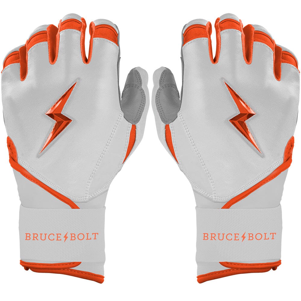 Chrome Series Long Cuff Batting Gloves - Orange- quickbuy