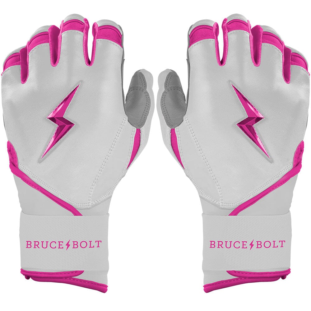 Chrome Series Long Cuff Batting Gloves - Pink- quickbuy