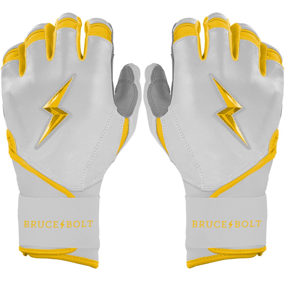 Chrome Series Long Cuff Batting Gloves - Yellow- quickbuy