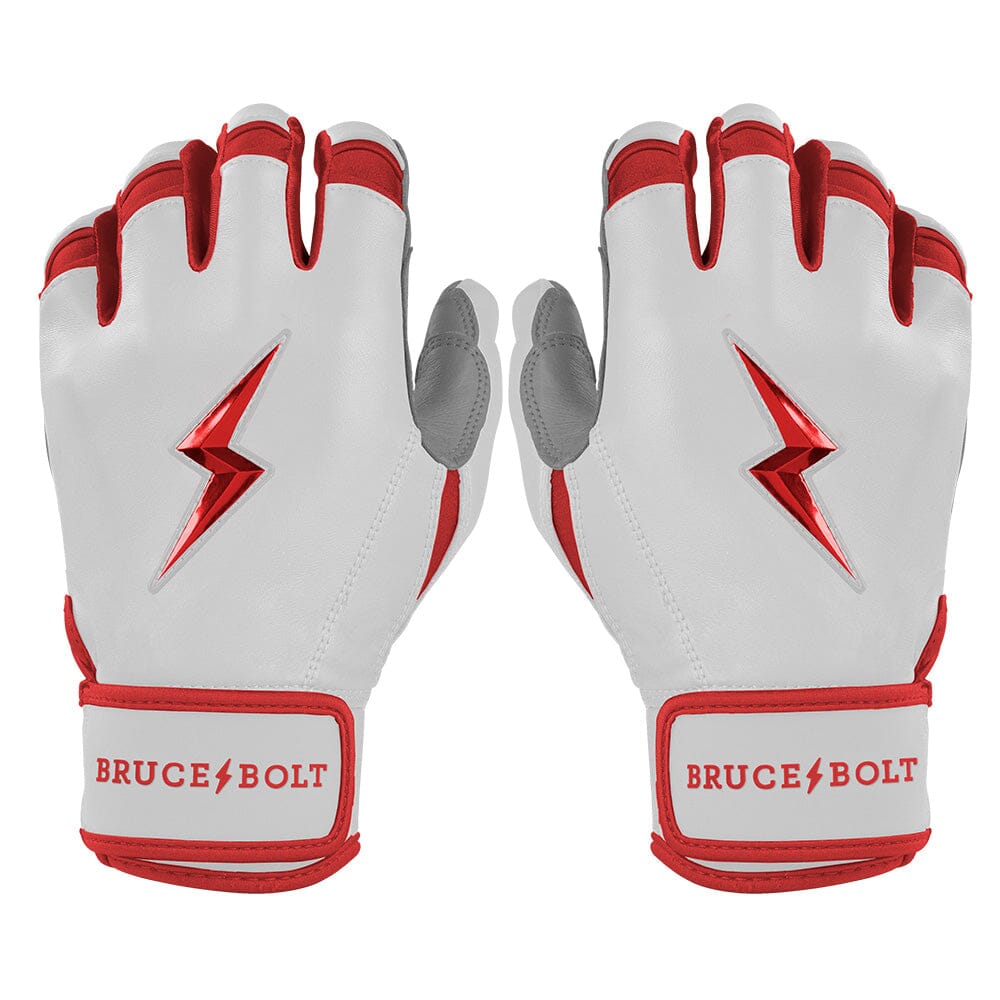 Chrome Series Short Cuff Batting Gloves - Red- quickbuy