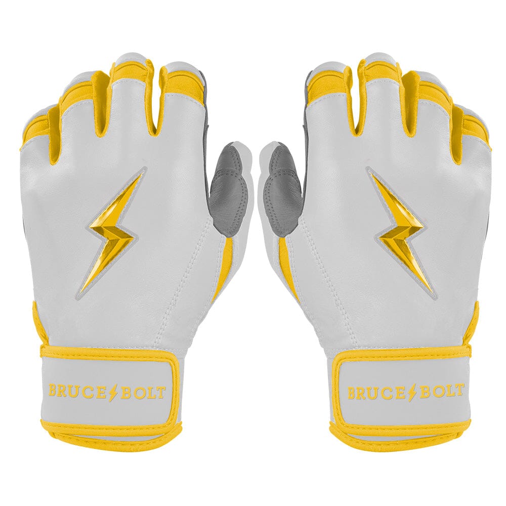 Chrome Series Short Cuff Batting Gloves - Yellow- quickbuy