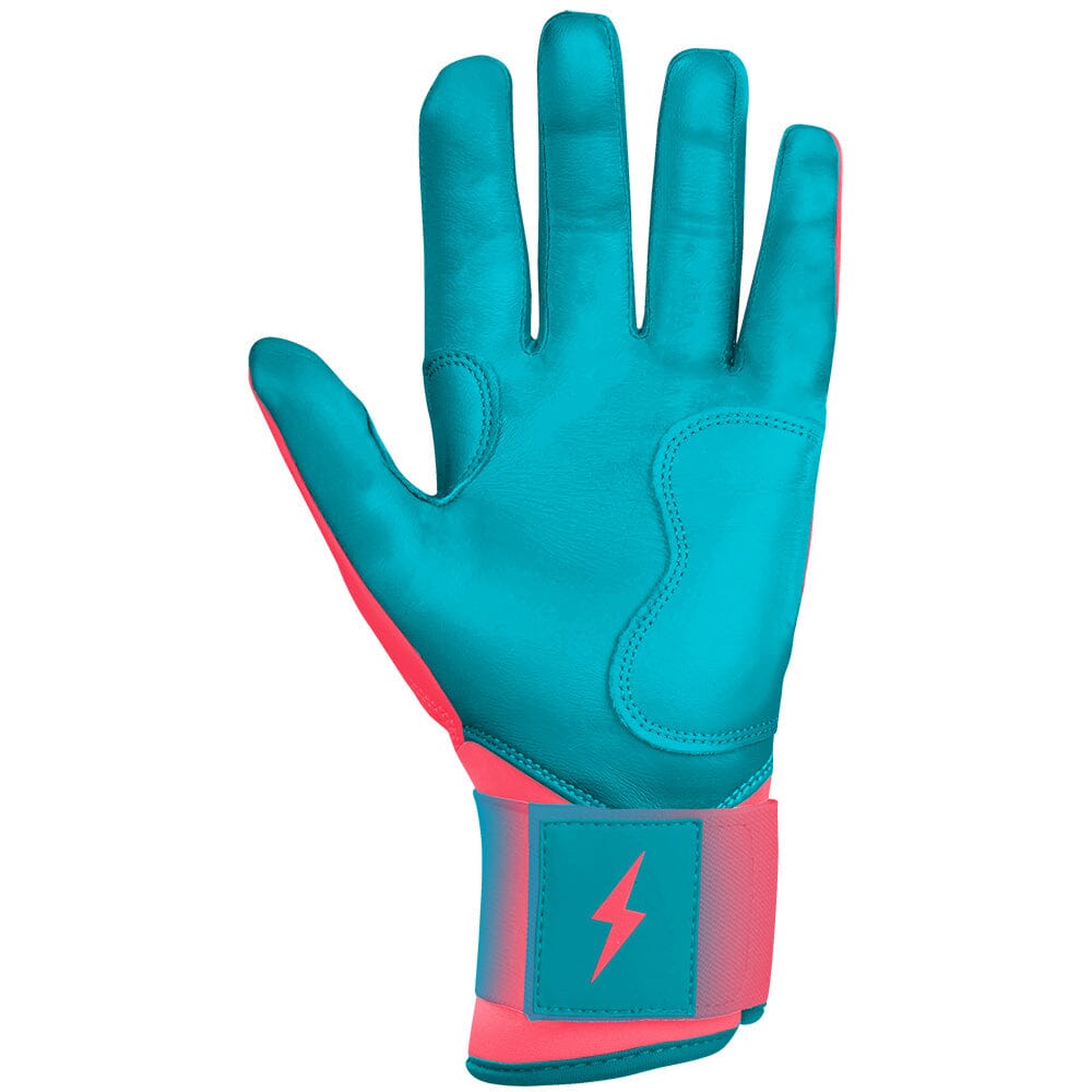 Max Clark Signature Series Long Cuff Batting Gloves - Pink/Teal- quickbuy