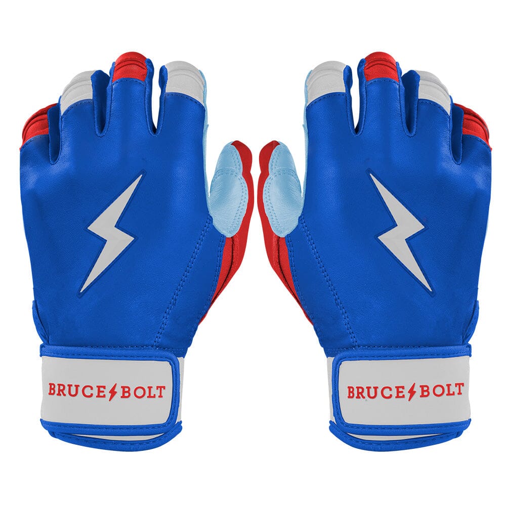 Bear Series Short Cuff Batting Gloves - Red, White & Blue- quickbuy